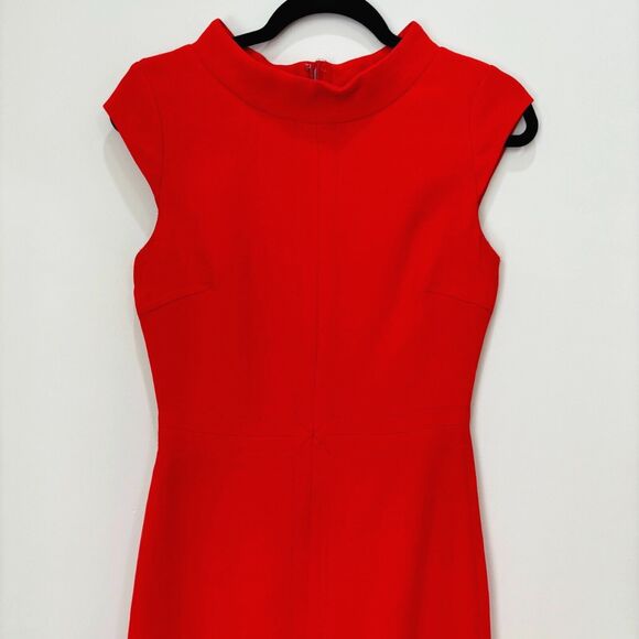 Hobbs London Wool Dress Size 8 Bold Orange Sheath Tailored Mini Career Classic - Picture 2 of 15